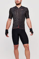 SANTINI Cycling short sleeve jersey and shorts - SLEEK DINAMO - black/white