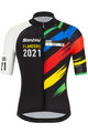 SANTINI Cycling short sleeve jersey - UCI WC FLANDERS 2021 - black/rainbow