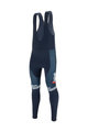 SANTINI Cycling long bib trousers - TREK 2021 WINTER - blue