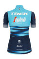 SANTINI Cycling short sleeve jersey - TREK 2021 LADY - white/blue