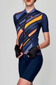 SANTINI Cycling short sleeve jersey - SLEEK RAGGIO LADY - blue/orange
