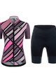 SANTINI Cycling short sleeve jersey and shorts - SLEEK RAGGIO LADY - pink/black/purple