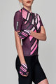 SANTINI Cycling short sleeve jersey and shorts - SLEEK RAGGIO LADY - pink/black/purple