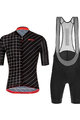 SANTINI Cycling short sleeve jersey and shorts - SLEEK DINAMO - black/white