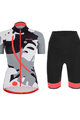 SANTINI Cycling short sleeve jersey and shorts - GIADA MAUI LADY - black/white/grey