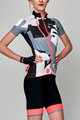 SANTINI Cycling short sleeve jersey and shorts - GIADA MAUI LADY - black/white/grey
