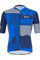 SANTINI Cycling short sleeve jersey and shorts - DELTA OPTIC - blue/white