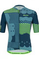 SANTINI Cycling short sleeve jersey and shorts - DELTA OPTIC - green/black/blue