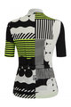 SANTINI Cycling short sleeve jersey and shorts - GIADA OPTIC LADY - black/white/yellow