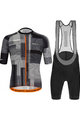 SANTINI Cycling short sleeve jersey and shorts - KARMA KINETIC - black/white/orange