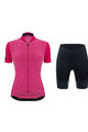 SANTINI Cycling short sleeve jersey and shorts - COLORE PURO LADY - black/pink