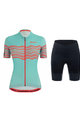 SANTINI Cycling short sleeve jersey and shorts - TONO PROFILO LADY - blue/black/orange