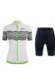 SANTINI Cycling short sleeve jersey and shorts - TONO PROFILO LADY - green/white/black