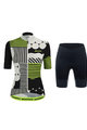 SANTINI Cycling short sleeve jersey and shorts - GIADA OPTIC LADY - black/white/yellow