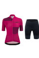 SANTINI Cycling short sleeve jersey and shorts - GIADA OPTIC LADY - pink/black