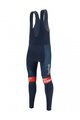 SANTINI Cycling long bib trousers - TREK SEGAFREDO 2022 FAN LINE WINTER - red/blue