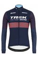 SANTINI Cycling winter long sleeve jersey - TREK 2022 FACTORY RACING CX WINTER - pink/blue