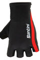 SANTINI Cycling fingerless gloves - X IRONMAN VIS - black/red