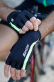 SANTINI Cycling fingerless gloves - X IRONMAN VIS - black/green