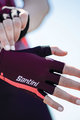 SANTINI Cycling fingerless gloves - X IRONMAN DEA - bordeaux/pink