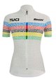 SANTINI Cycling short sleeve jersey - UCI WORLD 100 LADY - white/rainbow