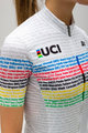 SANTINI Cycling short sleeve jersey - UCI WORLD 100 LADY - white/rainbow