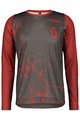 SCOTT Cycling summer long sleeve jersey - TRAIL VERTIC LS - grey/red