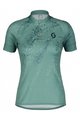 SCOTT Cycling short sleeve jersey and shorts - ENDURANCE 30 SS LADY - blue/green/black