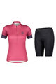 SCOTT Cycling short sleeve jersey and shorts - ENDURANCE 20 SS LADY - black/purple/pink