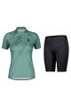 SCOTT Cycling short sleeve jersey and shorts - ENDURANCE 30 SS LADY - blue/green/black