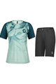 SCOTT Cycling short sleeve jersey and shorts - TRAIL VERTIC LADY - blue/black/green