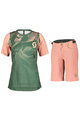 SCOTT Cycling short sleeve jersey and shorts - TRAIL VERTIC LADY - green/pink