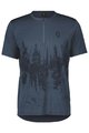 SCOTT Cycling short sleeve jersey - TRAIL FLOW ZIP SS - blue