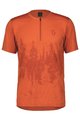 SCOTT Cycling short sleeve jersey - TRAIL FLOW ZIP SS - orange