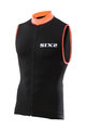 SIX2 Cycling sleeveless jersey - BIKE2 STRIPES - black/orange