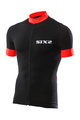 SIX2 Cycling short sleeve jersey - BIKE3 STRIPES - black/red