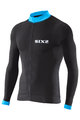 SIX2 Cycling summer long sleeve jersey - BIKE4 STRIPES - black/blue
