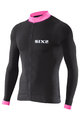 SIX2 Cycling summer long sleeve jersey - BIKE4 STRIPES - pink/black