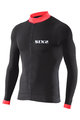 SIX2 Cycling summer long sleeve jersey - BIKE4 STRIPES - black/red