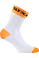 Six2 Cyclingclassic socks - WHITE SHORT - white/orange