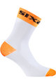 SIX2 Cyclingclassic socks - WHITE SHORT - white/orange