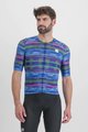 SPORTFUL Cycling short sleeve jersey - GLITCH BOMBER - multicolour/blue