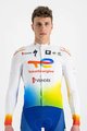 SPORTFUL Cycling winter long sleeve jersey - TOTAL ENERGIES 2022 - orange/white/blue/yellow