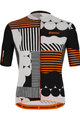 SANTINI Cycling short sleeve jersey - DELTA OPTIC - white/orange/black
