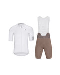 HOLOKOLO Cycling short sleeve jersey and shorts - VICTORIOUS ELITE - brown/white
