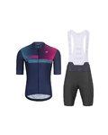 HOLOKOLO Cycling short sleeve jersey and shorts - SPECTRO - anthracite/blue