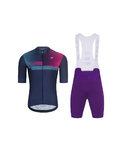 HOLOKOLO Cycling short sleeve jersey and shorts - SPECTRO - purple/blue