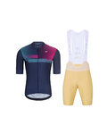 HOLOKOLO Cycling short sleeve jersey and shorts - SPECTRO - beige/blue