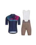HOLOKOLO Cycling short sleeve jersey and shorts - SPECTRO - brown/blue