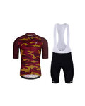 HOLOKOLO Cycling short sleeve jersey and shorts - CAMOTRAIL - black/bordeaux